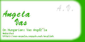 angela vas business card